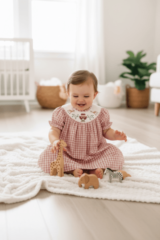 Banana Split Kids Noah's Ark Smocked Bishop Dress-Girls Dresses-Simply Blessed Children's Boutique