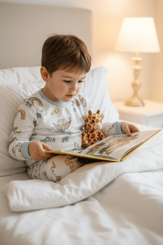 Mud Pie Blue Noah's Ark Pajama Set-Boys Sleepwear-Simply Blessed Children's Boutique