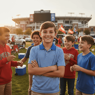 Properly Tied Boys Dallas Polo in Royal Blue Stripe-Boys Short Sleeve Shirts-Simply Blessed Children's Boutique