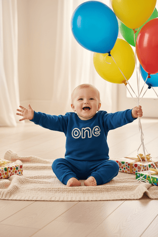 Navy "One" Birthday Sweatshirt - Mud Pie-Infants-Simply Blessed Children's Boutique