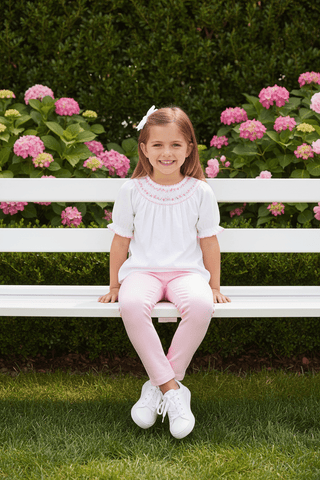 The Beaufort Bonnet Palm Beach Pink Mitzy Sue Slacks-Girls Leggings/Bottoms-Simply Blessed Children's Boutique