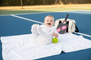 Baby Girls Pickleball Sleeper and Bib Set - Mud Pie-Misc.-Simply Blessed Children's Boutique