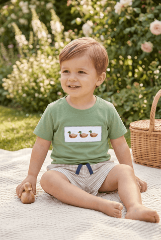 Mud Pie Smocked Mallard Duck Short Set-Misc.-Simply Blessed Children's Boutique