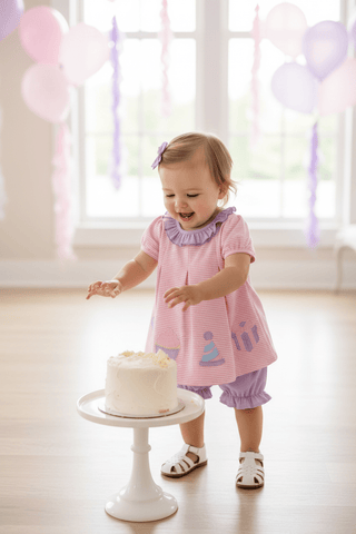Pink Birthday Party Applique Bloomer Set by Trotter Street Kids-Infants-Simply Blessed Children's Boutique
