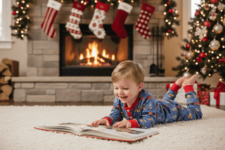 Sage & Lilly Blue Polar Train Pajama Set-Boys Sleepwear-Simply Blessed Children's Boutique