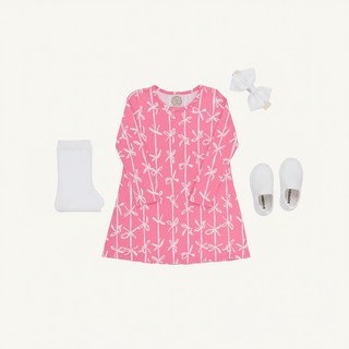 Long Sleeve Polly Play Dress – Braselton Bows (Romany Rose)-Girls Dresses-Simply Blessed Children's Boutique