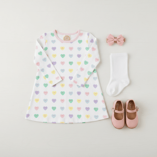 Long Sleeve Polly Play Dress – We Heart You/Palm Beach Pink | The Beaufort Bonnet Company-Misc.-Simply Blessed Children's Boutique