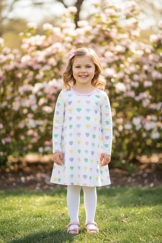 Long Sleeve Polly Play Dress – We Heart You/Palm Beach Pink | The Beaufort Bonnet Company-Misc.-Simply Blessed Children's Boutique