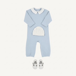 Potter's Playsuit (Quilted) - Beale Street Blue with Worth Avenue White-Boys One-Piece-Simply Blessed Children's Boutique