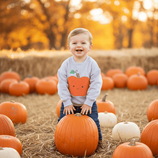 Angel Dear Grey Pumpkin Drop Sleeve Sweatshirt-Boys Sweatshirt/Pullover-Simply Blessed Children's Boutique