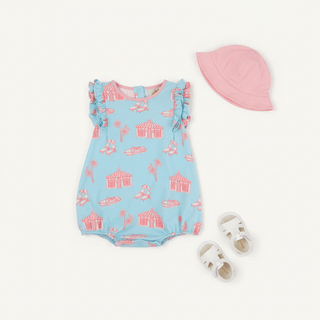 Ruehling Ruffle Bubble – Parrot Cay Canopy/Sandpearl Pink | The Beaufort Bonnet Company-Infants-Simply Blessed Children's Boutique