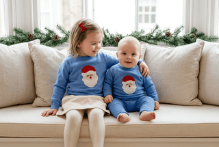 Sage and Lilly Blue Santa Sweater Romper-Infants-Simply Blessed Children's Boutique