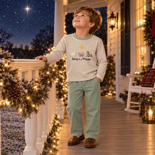 Three Sisters Boys Away in a Manger Christmas Pant Set - Simply Blessed Children's Boutique