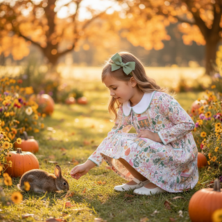 Heyward House Girls Long Sleeves Pocket Twirl Dress -Fall Countryside-Girls Dresses-Simply Blessed Children's Boutique