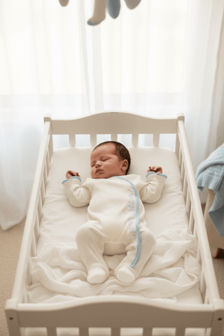 Sweet Dreams Sleeper with Blue Trim-Infants-Simply Blessed Children's Boutique