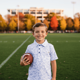 Ishtex Boys Royal Active Wildcat Sports Polo Shirt-Boys Short Sleeve Shirts-Simply Blessed Children's Boutique