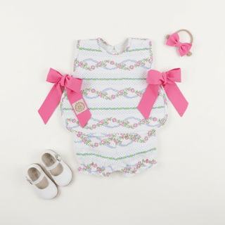 Talbott Tie-Side Set (Heavy Weight) - Garrison Garlands/Winter Park Pink by The Beaufort Bonnet Company-Girls Outfit Sets-Simply Blessed Children's Boutique