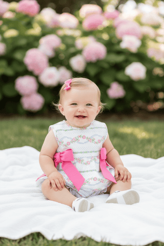 Talbott Tie-Side Set (Heavy Weight) - Garrison Garlands/Winter Park Pink by The Beaufort Bonnet Company-Girls Outfit Sets-Simply Blessed Children's Boutique