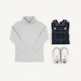 Tatum's Turtleneck Onesie and Shirt – Grantley Gray Stripe by The Beaufort Bonnet Company-Boys Long Sleeve Shirts-Simply Blessed Children's Boutique