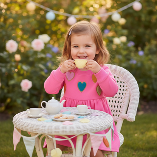 Mud Pie Boucle Heart Sweatshirt Dress-Girls Dresses-Simply Blessed Children's Boutique