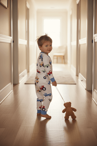 Mud Pie Boys' Tractor Pajamas-Boys Sleepwear-Simply Blessed Children's Boutique