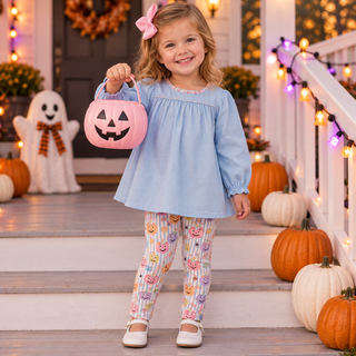 Sage and Lilly Pastel Halloween Tunic and Legging Set-Girls Outfit Sets-Simply Blessed Children's Boutique