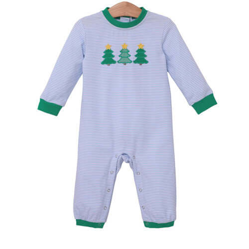 Trotter Street Kids Boy's Christmas Tree Applique Romper