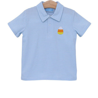Trotter Street Kids Candy Corn Applique Boys Polo Shirt