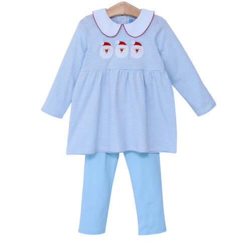 Trotter Street Kids Girl's Santa Applique Outfit