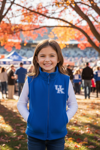University of Kentucky Wildcats Polar Fleece Vest Blue or Pink - Officially Licensed - Simply Blessed Children's Boutique