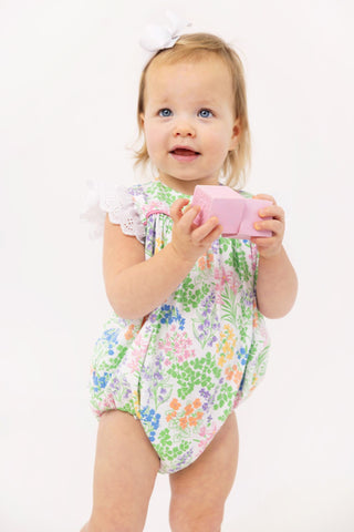Angel Sleeve Blythe Bubble - Gaston St Garden/Worth Ave White by The Beaufort Bonnet Company-Girls One-Piece-Simply Blessed Children's Boutique
