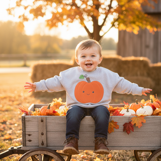 Angel Dear Grey Pumpkin Drop Sleeve Sweatshirt-Boys Sweatshirt/Pullover-Simply Blessed Children's Boutique