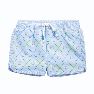 Mud Pie Golf Swim Print Trunks