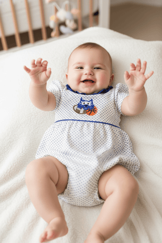 Royal Blue Wildcat Baby Girls Bubble-Infants-Simply Blessed Children's Boutique