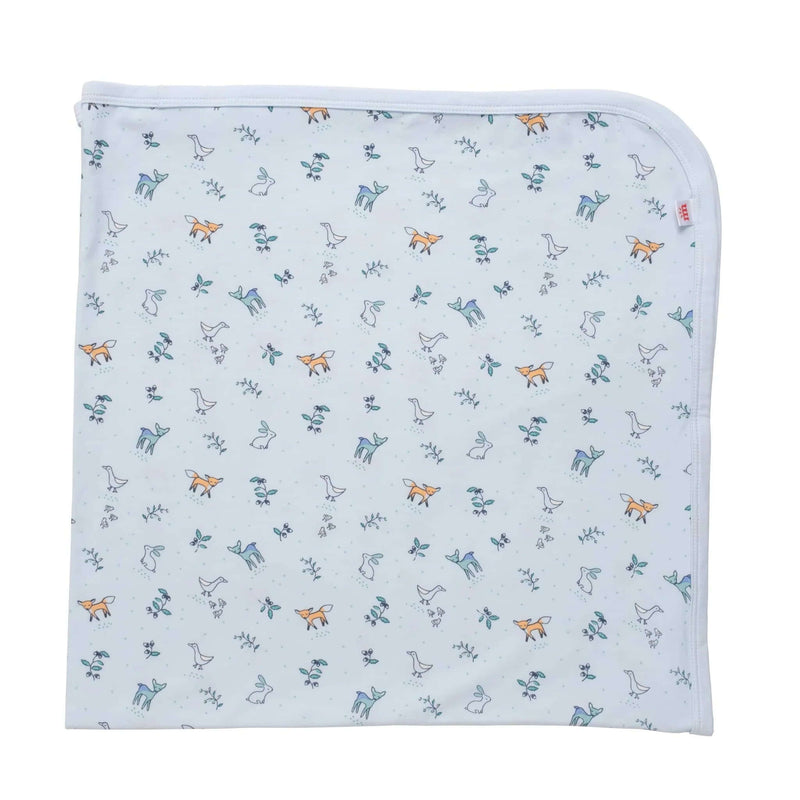 Woodsy Tale Modal Soothing Blue Swaddle Blanket 