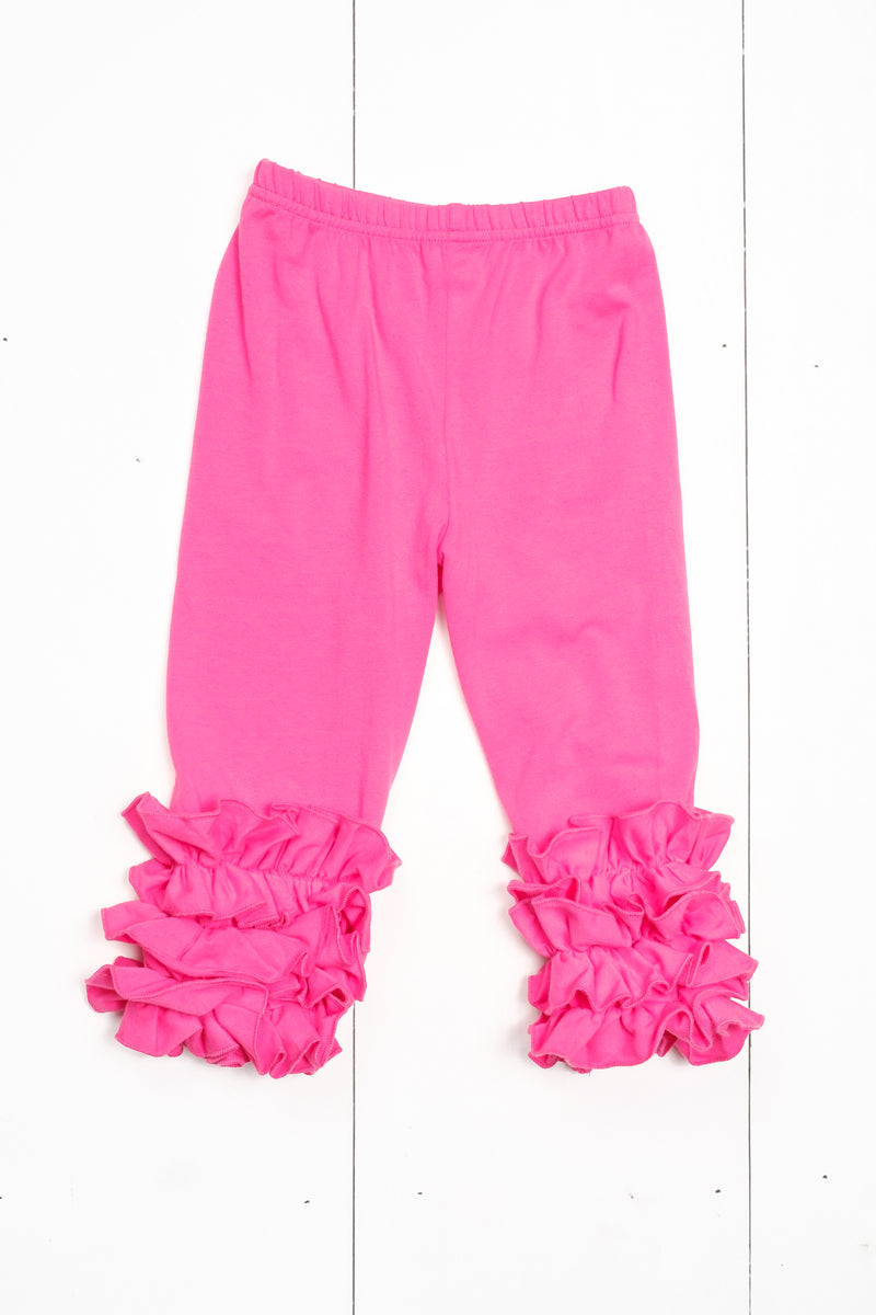 Hot Pink Ruffle Leggings-Girls-Simply Blessed Children's Boutique