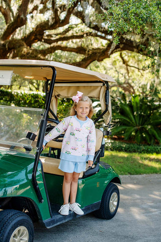 Cassidy Comfy Crewneck - Greenville Golf Buggy With Beale Street Blue