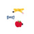 Mud Pie Apple, School Hair Clip Set
