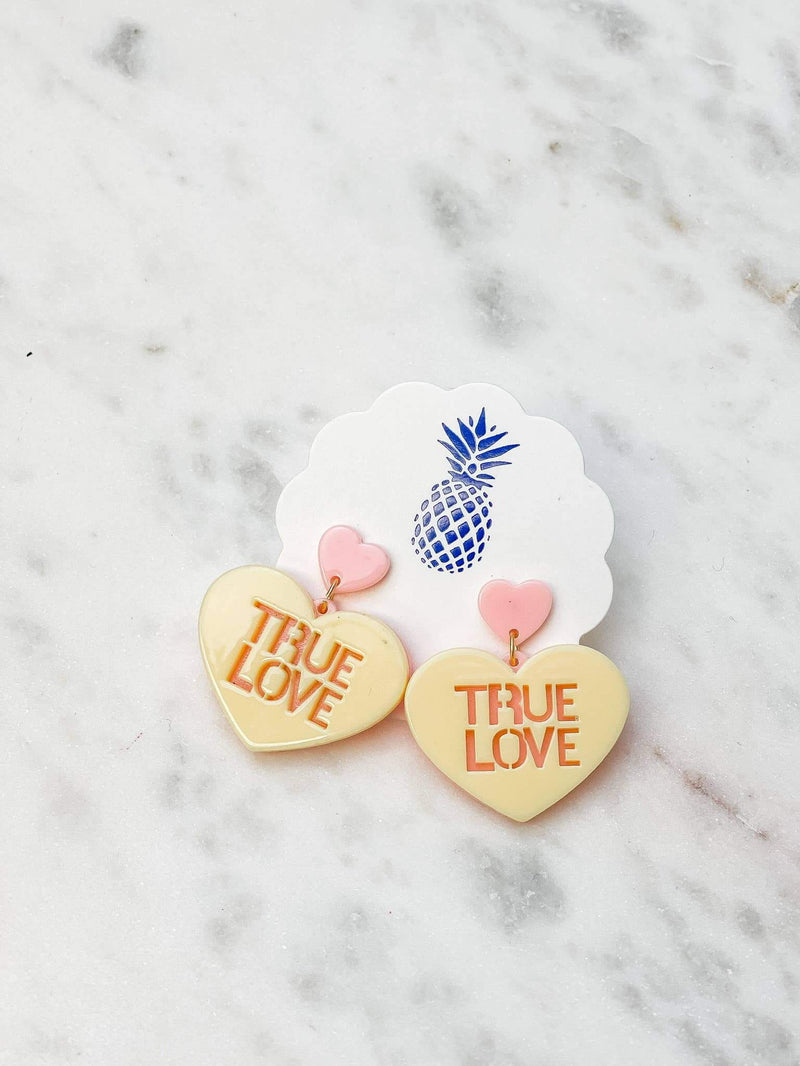 Acrylic Conversation Heart Dangle Earrings