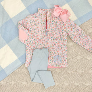Canter Collar Half-Zip - Fall Fest Floral with Sandpearl Pink & Buckhead Blue