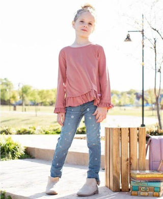 Light Wash Denim Dot Jeggings-Girls-Simply Blessed Children's Boutique