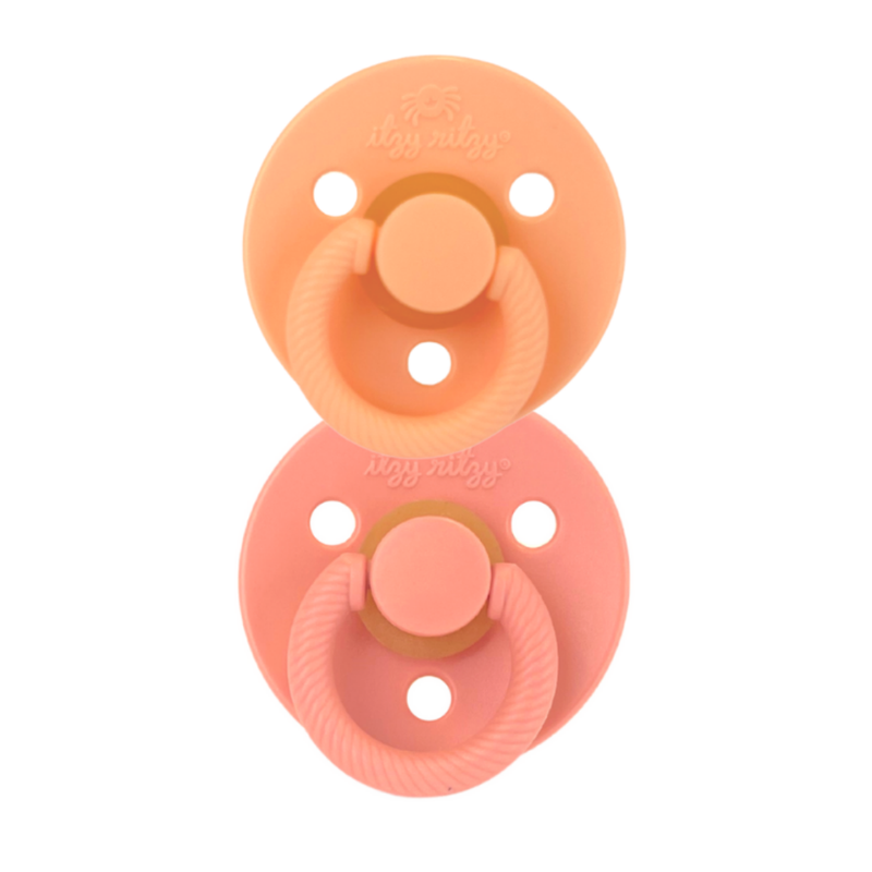 Itzy Soother Apricot/Terracotta Natural Rubber Pacifiers