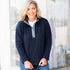 Navy Check Savannah Pullover - Adult