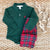 Long Sleeve Prim & Proper Polo & Onesie Grier Green With Richmond Red Stork