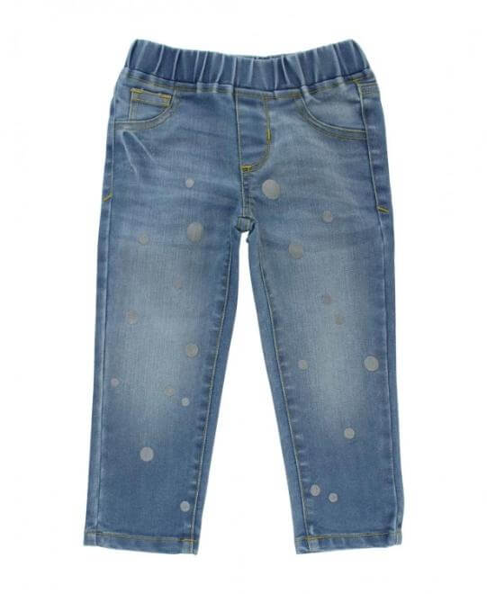 Light Wash Denim Dot Jeggings-Girls-Simply Blessed Children's Boutique