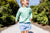 Long Sleeve Carter Crewneck Grace Bay Green With Multicolor Stork