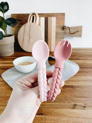 Pink Sweetie Spoons™ Spoon + Fork Set-Infants-Simply Blessed Children's Boutique