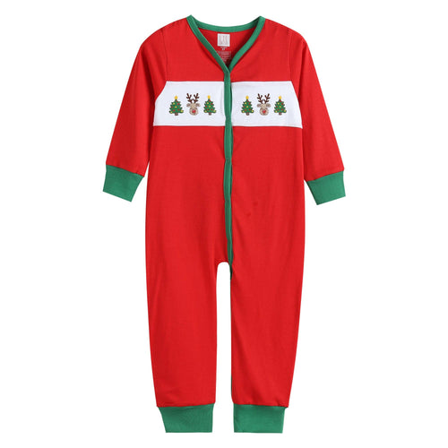 Lil Cactus Red Christmas Tree Ruffle Flap Pajamas