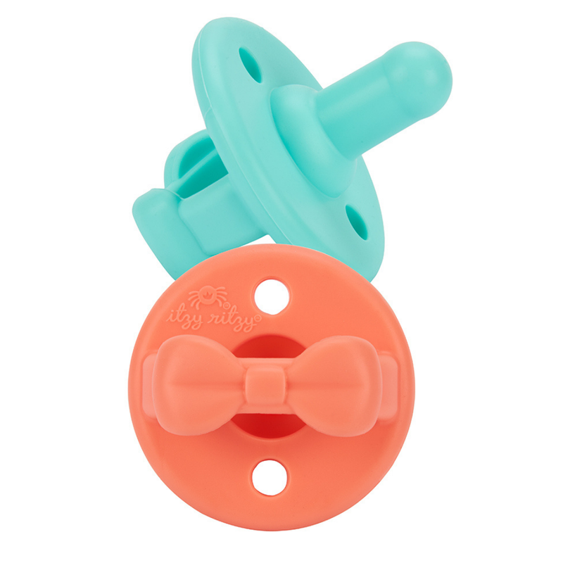 Aquamarine & Peach Sweetie Soother™ Pacifier Sets (2-pack)-Infants-Simply Blessed Children's Boutique