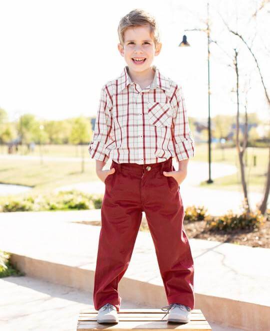 Cranberry Windowpane Button Down Shirt-Boys-Simply Blessed Children's Boutique